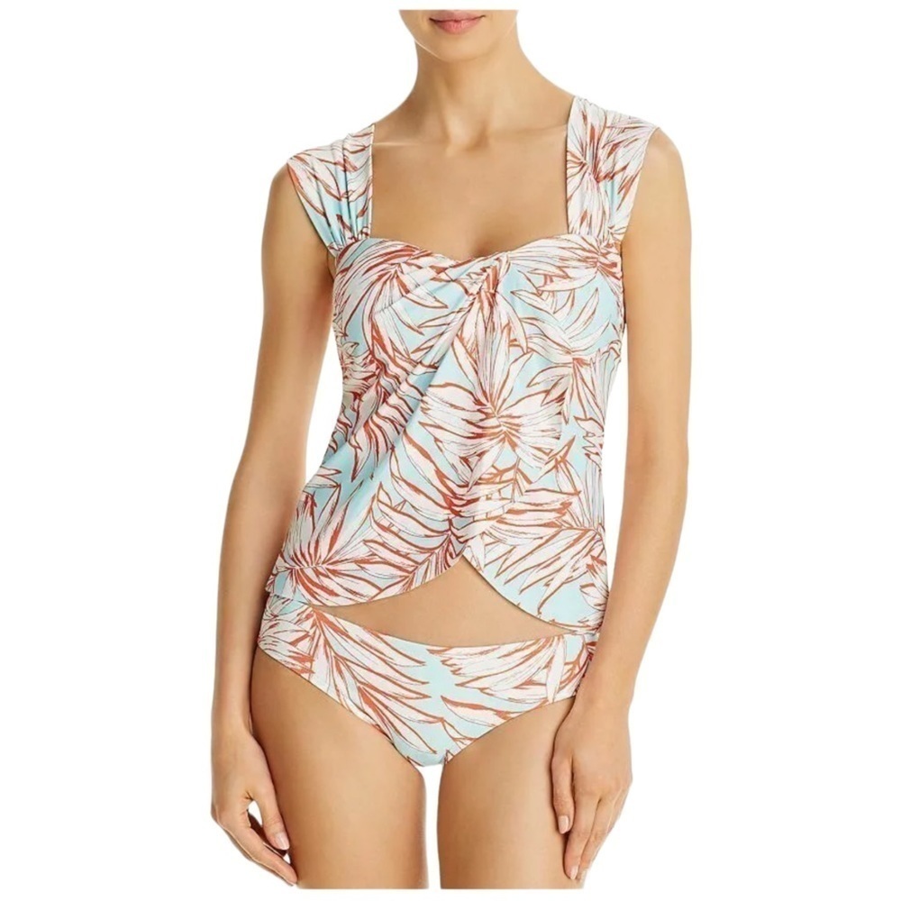 Vince Camuto Coastal Blue Draped Womens Tankini Swim Top Size XS - Picture 2 of 10